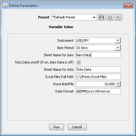 Download web tool or web app JForex2Excel