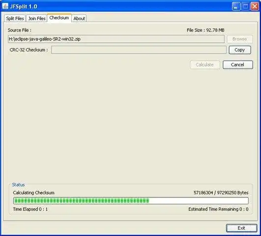 Download webtool of webapp JFSplit - File Splitter en Joiner