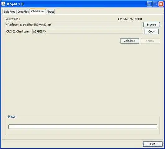 Download webtool of webapp JFSplit - File Splitter en Joiner