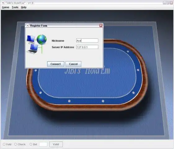 قم بتنزيل أداة الويب أو تطبيق الويب JiBis HoldEm للتشغيل في Windows عبر الإنترنت عبر Linux عبر الإنترنت