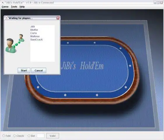 قم بتنزيل أداة الويب أو تطبيق الويب JiBis HoldEm للتشغيل في Windows عبر الإنترنت عبر Linux عبر الإنترنت