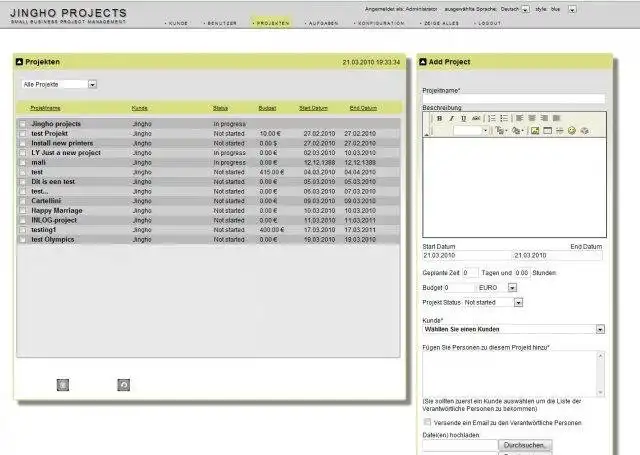 Mag-download ng web tool o web app Jingho project management