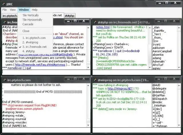 Descargue la herramienta web o la aplicación web jIRC Client