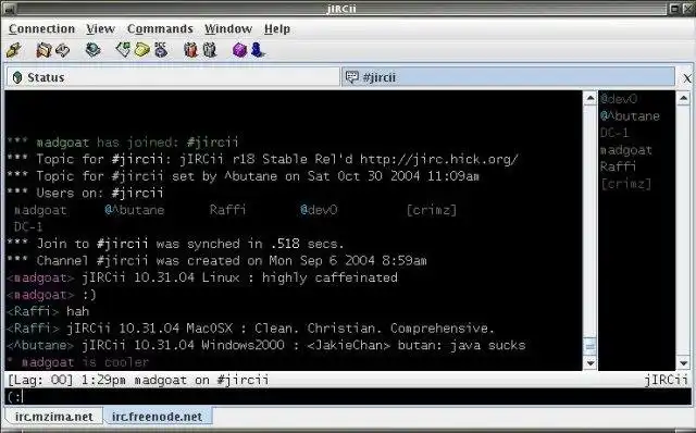 Download web tool or web app jIRCii