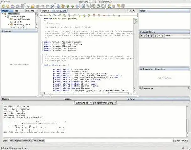 Download web tool or web app JLinkGrammarParser to run in Windows online over Linux online