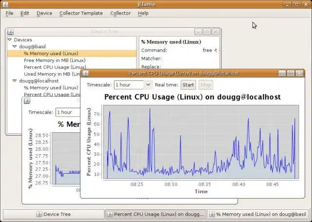 Unduh alat web atau aplikasi web jLlama Device Monitor untuk dijalankan di Windows online melalui Linux online