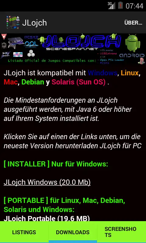 Télécharger l'outil Web ou l'application Web JLojch Android