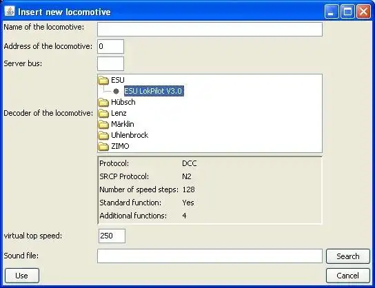 Download web tool or web app j-man: Java based SRCP client