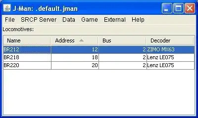 Download web tool or web app j-man: Java based SRCP client