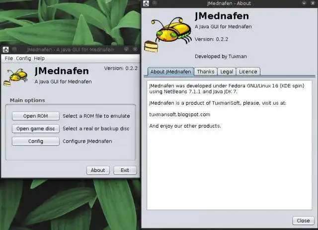 Muat turun alat web atau aplikasi web JMednafen untuk dijalankan di Linux dalam talian