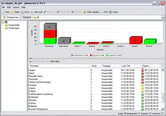 Scarica lo strumento Web o l'app Web jMemorize per l'esecuzione in Linux online