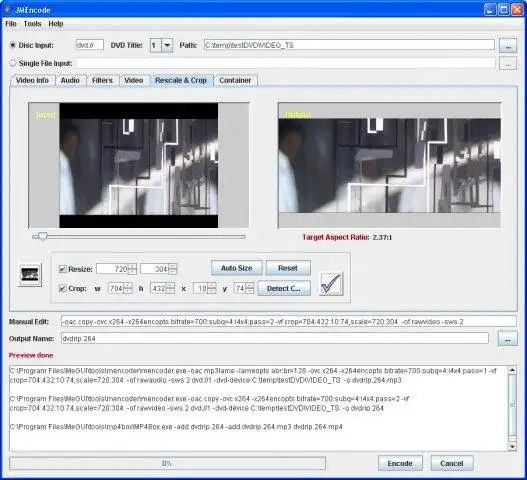 Download web tool or web app jMencode: a Java GUI for mencoder