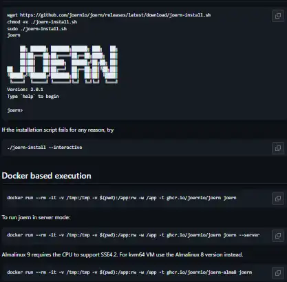 Download web tool or web app Joern