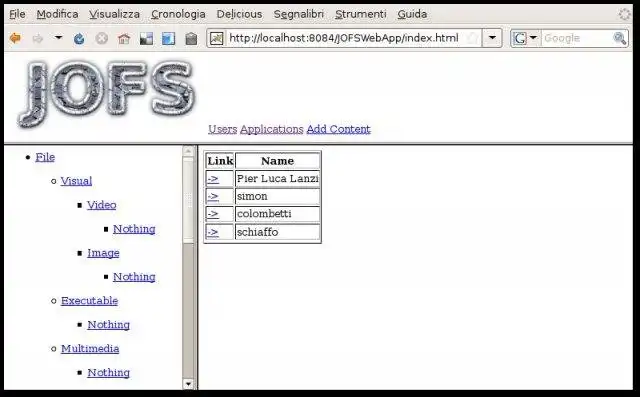 Download web tool or web app JOFS (Java Ontology for File Storage)