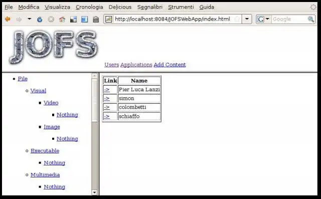 Загрузите веб-инструмент или веб-приложение JOFS (Java Ontology for File Storage) для работы в Linux онлайн