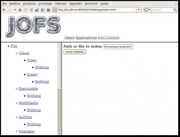 Download web tool or web app JOFS (Java Ontology for File Storage) to run in Linux online