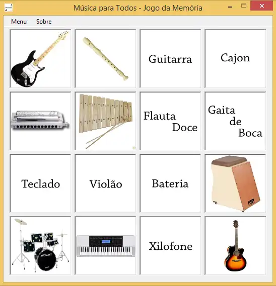دانلود ابزار وب یا برنامه وب Jogo da Memória Música para Todos