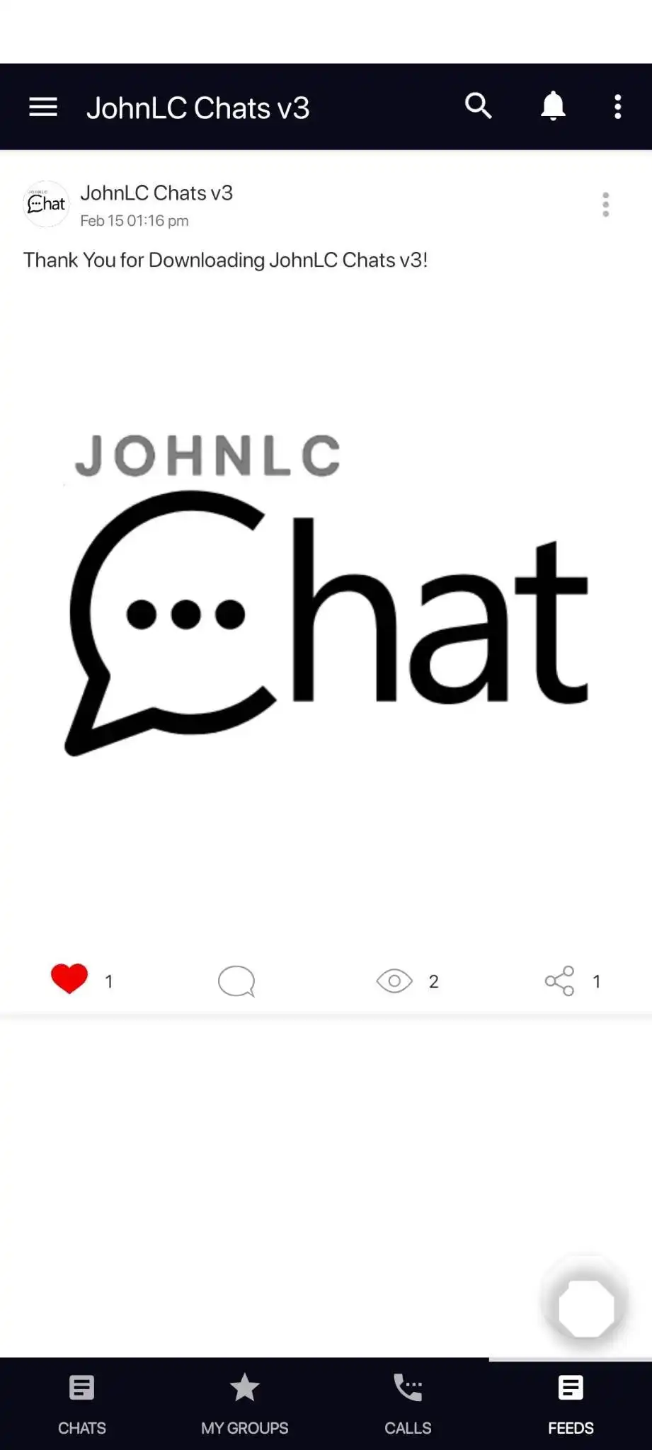 Загрузите веб-инструмент или веб-приложение JohnLC Chats v3