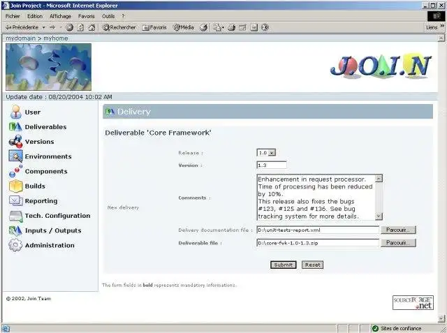Mag-download ng web tool o web app Join Integration Management System