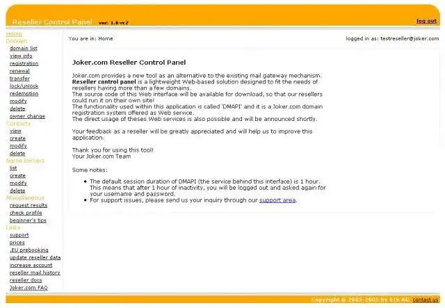 Download web tool or web app Joker.com PHP client