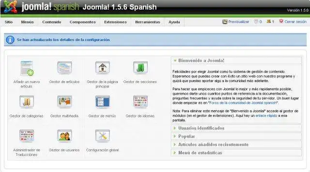 Download web tool or web app Joomla! Spanish