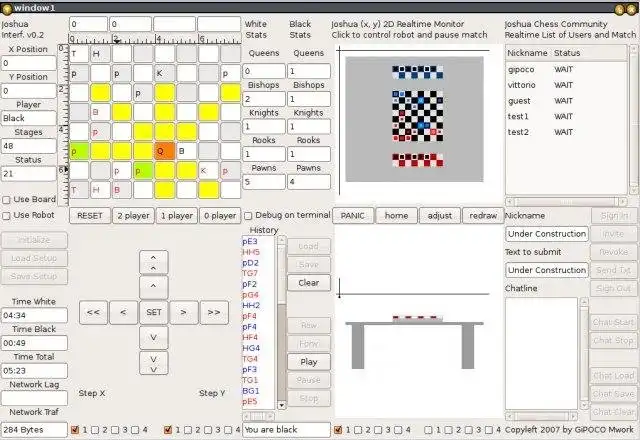 Загрузите веб-инструмент или веб-приложение Joshua Chess robot