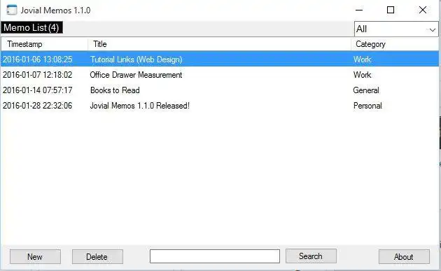 Download web tool or web app Jovial Memos