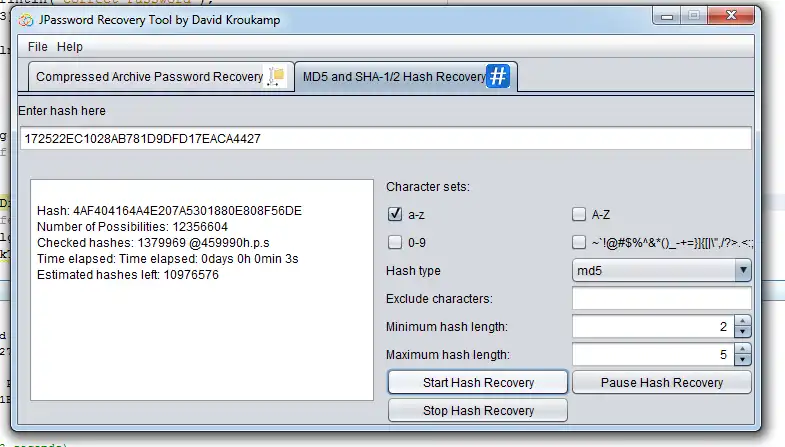 Download web tool or web app JPassword Recovery Tool