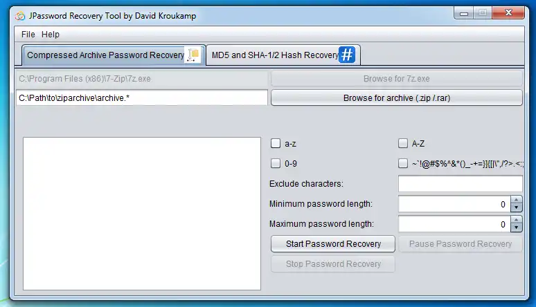 Download web tool or web app JPassword Recovery Tool