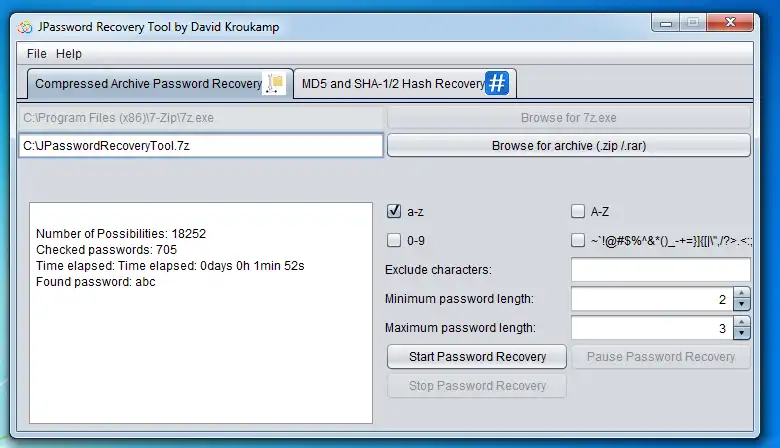 Download web tool or web app JPassword Recovery Tool