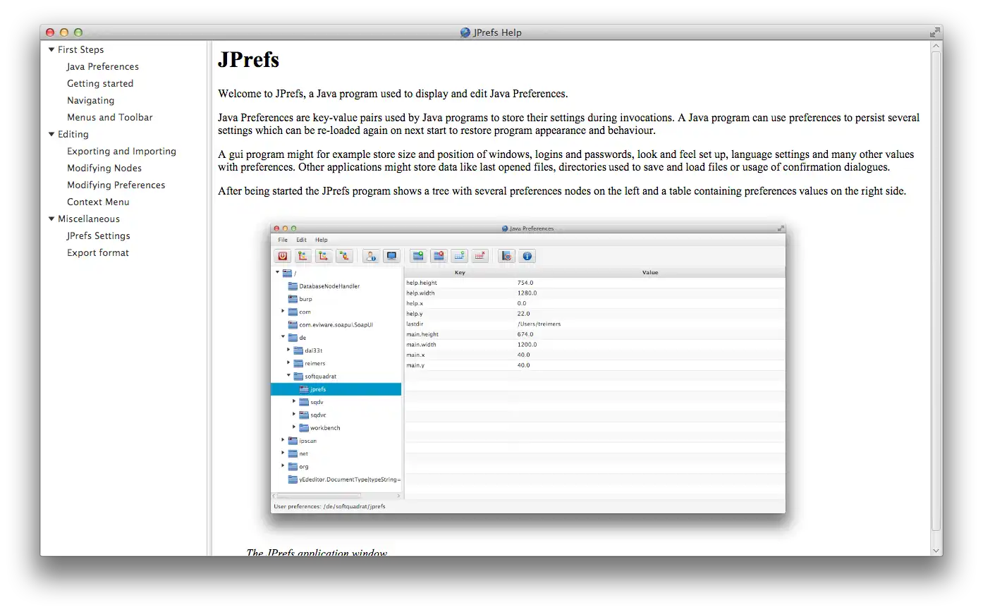 Download web tool or web app JPrefs