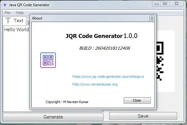 Загрузите веб-инструмент или веб-приложение J QR Code Generator