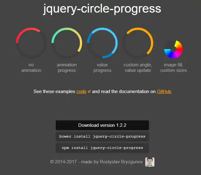 Загрузите веб-инструмент или веб-приложение jquery-circle-progress