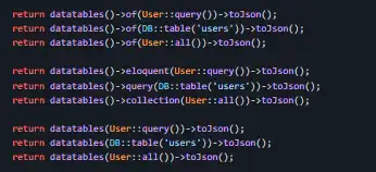 Завантажте веб-інструмент або веб-програму jQuery DataTables API для Laravel