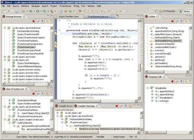 Download webtool of webapp JQuery: op query's gebaseerde Java-codebrowser