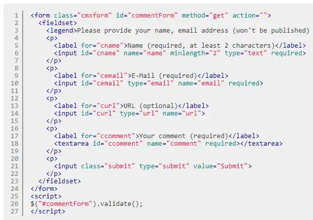 웹 도구 또는 웹 앱 jQuery 유효성 검사 플러그인 다운로드