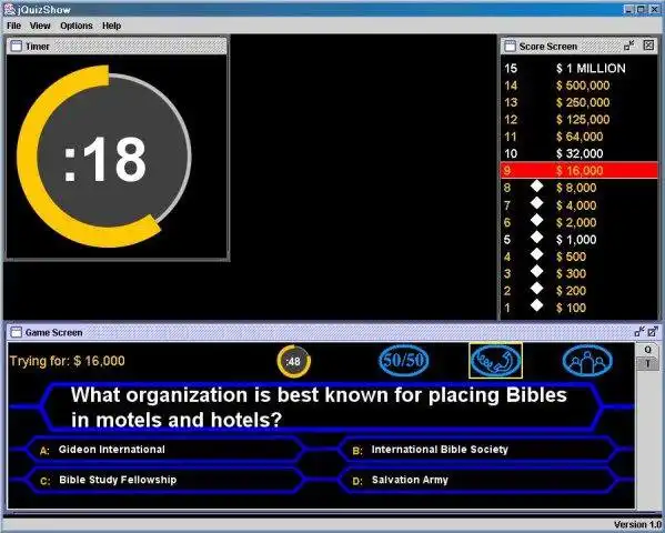Download web tool or web app jQuizShow (Millionaire game) to run in Linux online