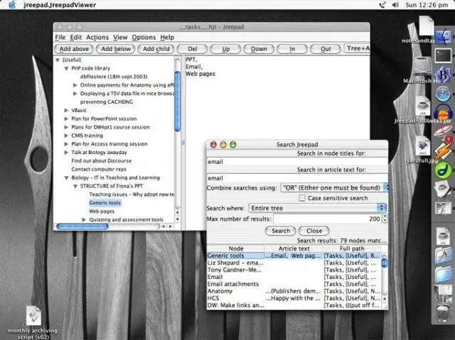 Загрузите веб-инструмент или веб-приложение Jreepad - Java Treepad Editor