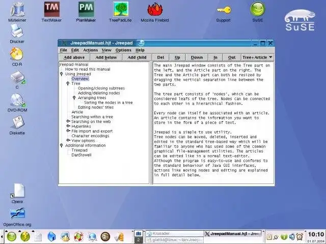 Download web tool or web app Jreepad - Java Treepad Editor