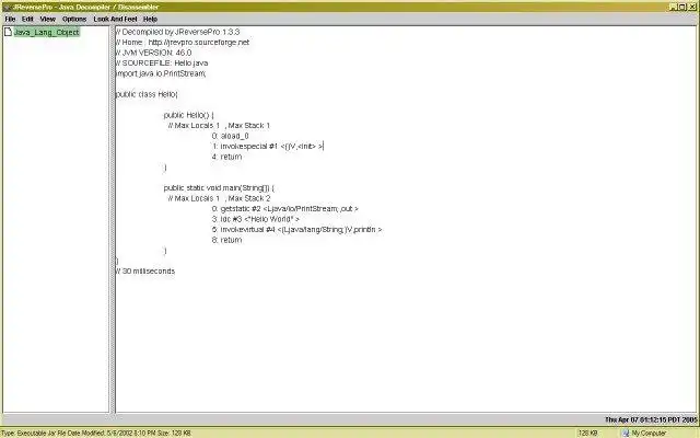 Download web tool or web app JReversePro - Java Decompiler