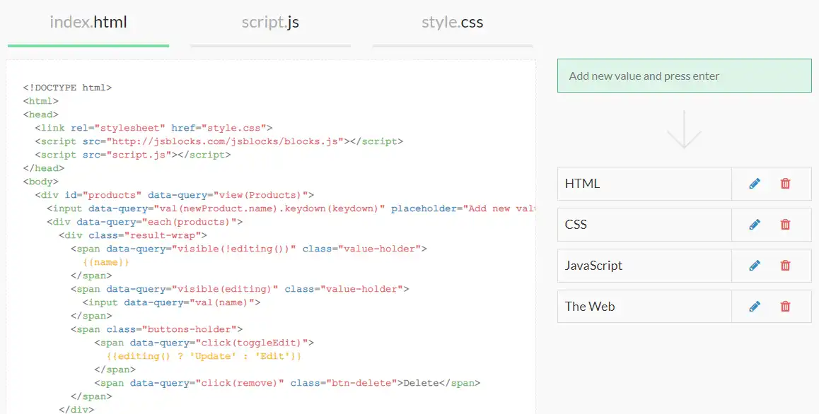 Faça o download da ferramenta da web ou jsblocks do aplicativo da web