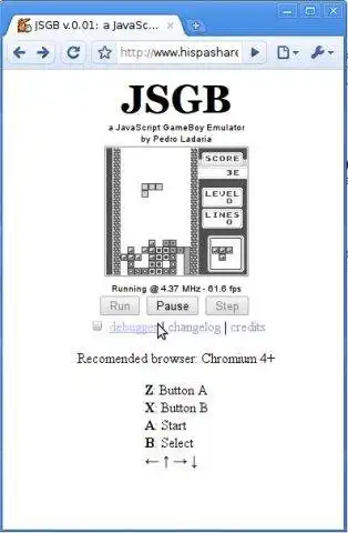 Download web tool or web app JSGB - a JavaScript GameBoy Emulator to run in Linux online