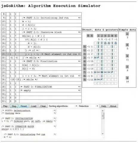 Baixe a ferramenta da web ou o aplicativo da web jsGorithm: animação de algoritmo simples