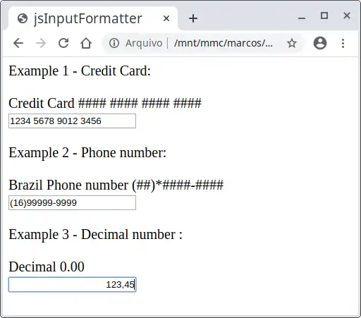 Download web tool or web app jsInputFormatter