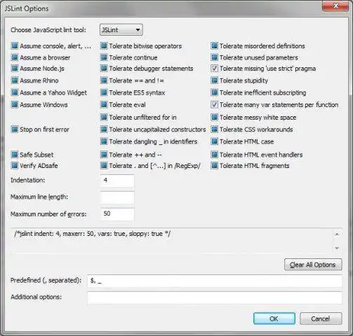 Download web tool or web app JSLint Plugin for Notepad++