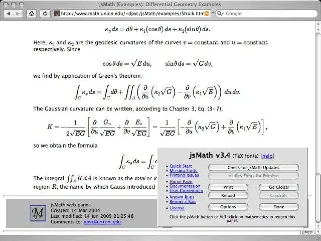 Download web tool or web app jsMath