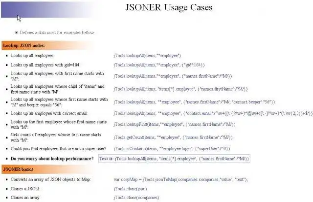 Download web tool or web app JSONER