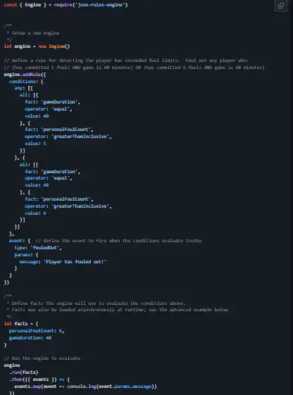 Web aracını veya web uygulamasını indirin json-rules-engine