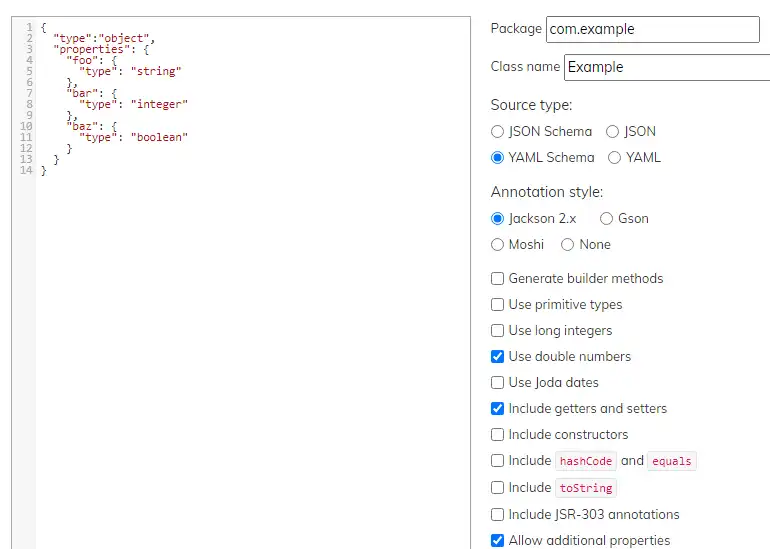 Download web tool or web app jsonschema2pojo