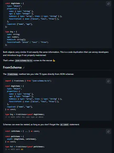 Download web tool or web app JSON Schema to TS